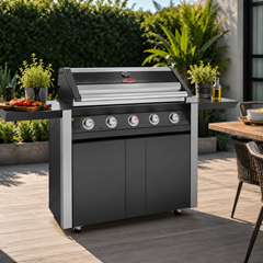 1600 Series Dark 5 Burner BBQ with Trolley
