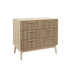 Wood Slat Chest of Drawers