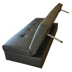 Sofa Bed  in Black Faux Leather
