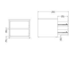 Next Nightstand 2 Drawers -Jackson Hickory & White
