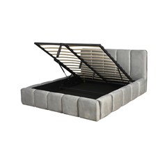 Upholstery Bed with Gaslift – Light Grey