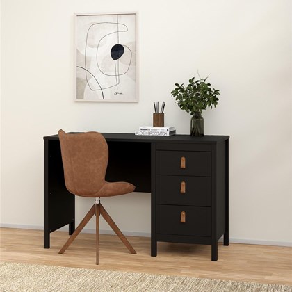 Madrid Desk 3 Drawers Matt Black