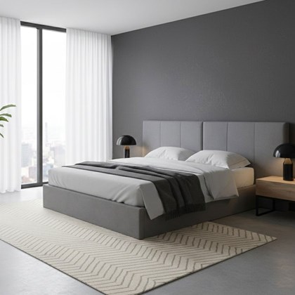 Upholstery Bed with Gas Lift 180x200 cm - Light Grey