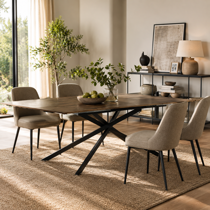 Extensible Table  W210 x D90 x H150 cm– Brown & Black