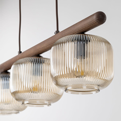 Brown Pendant Lamp 3xE14 – Cognac & Bronze