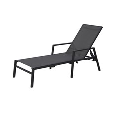 Aluminium Textilene Sunlounger Dark Grey
