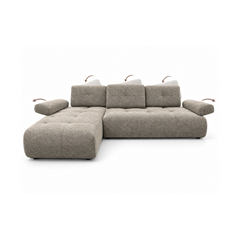 Corner Sofabed Set – Left, Brown