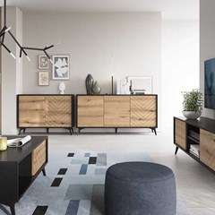 Sideboard 3 Doors – Oak & Black