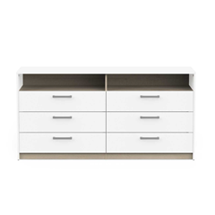 Commode 3+3 Tir+Niches – Matt White & Kronberg Oak
