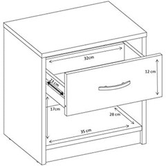 Bedside Cabinet - White