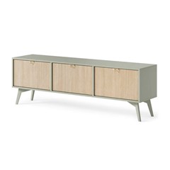 TV Unit 3 Doors - Herringbone Scandi & Eucalyptus