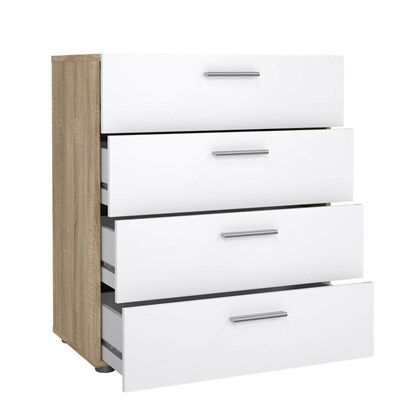Pepe chest 4 drawers White & Oak