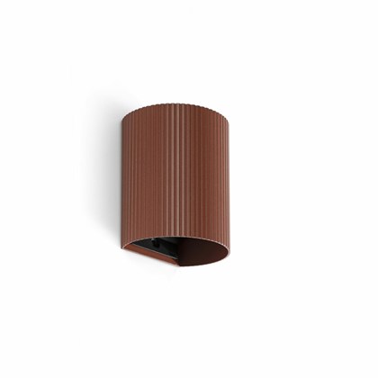 Wall Light Round Striped Terracotta Color