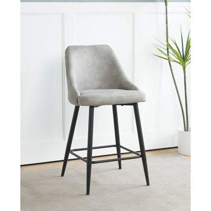 Bar Stool - Light Grey & Black