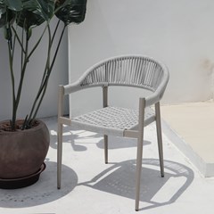 Dining Table Set with 6 Chairs - White & Light Gray