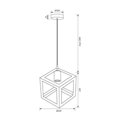 Marte Suspension Decorative Cage Black