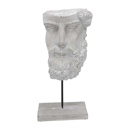 Zeus Sculpture 19 Cm X 12 Cm X H 40 Cm Gray Cement