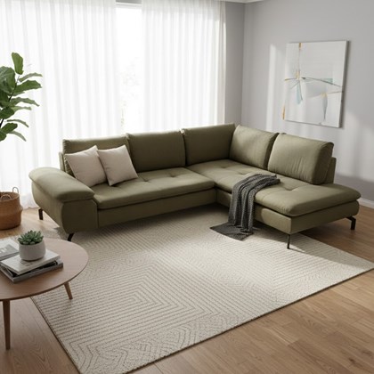 Corner Sofa Bed with Chaise Left – Olive