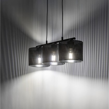 Pendant Lamp Moreno 3 Panels Black E27 15W