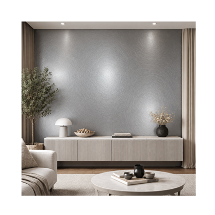 Decorative Wall Panel – SPC Metal Texture Silver