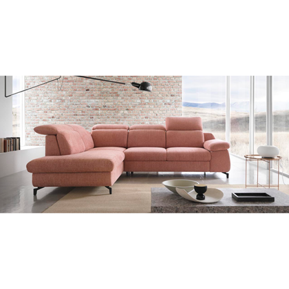 Corner Sofa Bed with Chaise Left 288cm  Pink