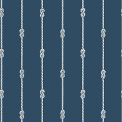 Wallpaper Knot Stripe Navy Blue
