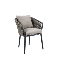 Armchair Aluminum & Rope Design - Taupe