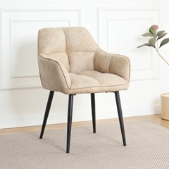 Dining Chair Light Brown Microfiber