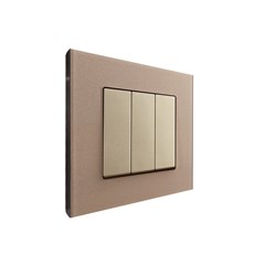 3 Gang 2 Way Switch Gold Temp Glass