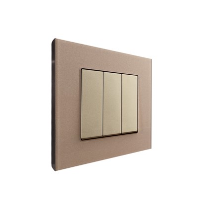 3 Gang 2 Way Switch Gold Temp Glass