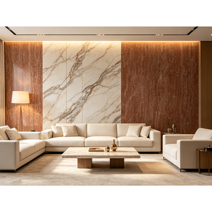 PVC Marble Sheet – Brick-Red Travertine