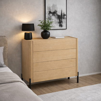 Chest of 4 Drawers – Black Veneer