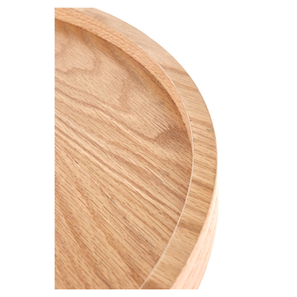 Coffee Table Round Lamina Rattan Oak Black