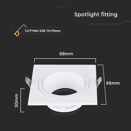 GU10 Spotlight Fitting Iron PC  White