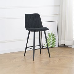 Bar Stool Black Fabric With Black Legs