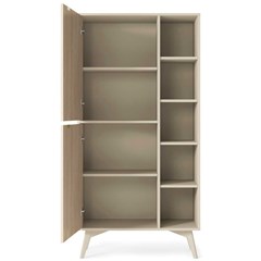 Bookshelf Cabinet - Chevron Scandi & Beige