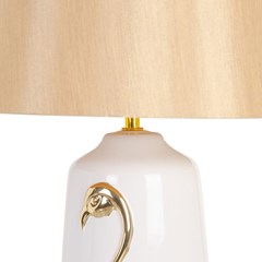 White-Gold Ceramic-Fabric Table Lamp