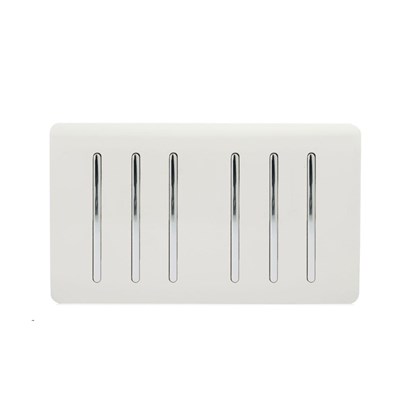 Trendi Switch 6 Gang 2 Way Double Plate White