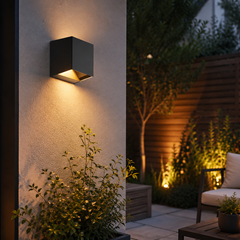 Square Plastic Wall Light Dark Grey