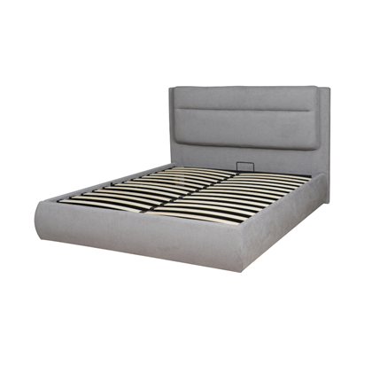 Upholstery Bed with Gaslift 160 x 200cm - Light Grey