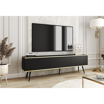 TV Unit with Black Legs 175 – Black