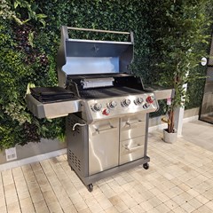 4 Burner Gas Grill SS Silver & Gray