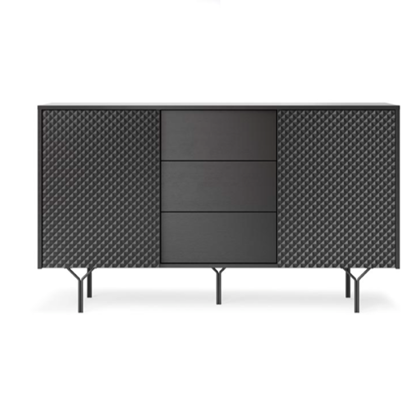 Sideboard 2 Doors 3 Drawers - Black