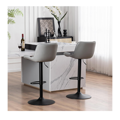 Grey Barstool – Matt Black Base