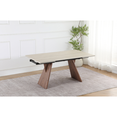 Dining Table 12cm Walnut Veneer  matt ceramic