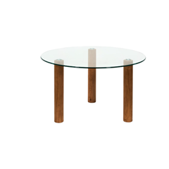Clara Round Tempered Glass Table – Brown