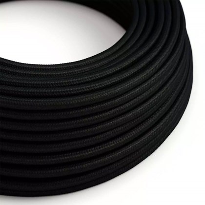 Electric Cable Covered By Fabric Black