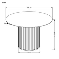 Round Dining Table - White Marble & Walnut