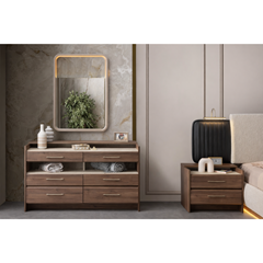 Dresser Table – Walnut/Travertene