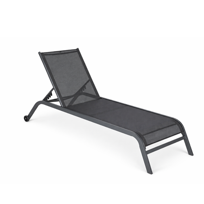 Folding Sun Lounger Aluminium  - Dark Grey
